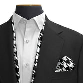 HOUNDSTOOTH SILK SCARF & POCKET SQUARE SET